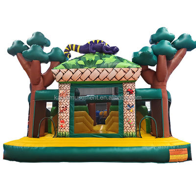 Kinderfeest Buitenopblaasbaar uitsmijterhuis met glijbaan Zee/Lucht/Express verzending