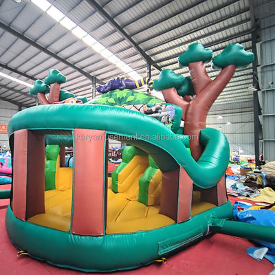 Kinderfeest Buitenopblaasbaar uitsmijterhuis met glijbaan Zee/Lucht/Express verzending