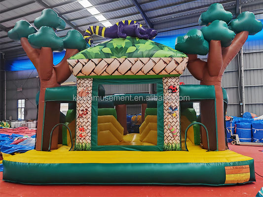 Kinderfeest Buitenopblaasbaar uitsmijterhuis met glijbaan Zee/Lucht/Express verzending