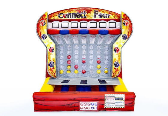 Kleurrijke opblaasbare Connect 4 in een rij doelwit schiet spel voor commerciële uitdagingen