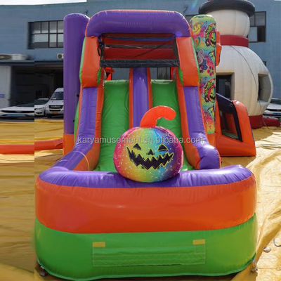 Unisex Halloween Bounce House met dubbele waterglijbaan en regenboog opblaasbaar kasteel