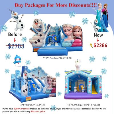 0.55mm PVC Vinyl Tarpaulin opblaasbare Combo kasteel glijbaan voor kinderen in het pretpark
