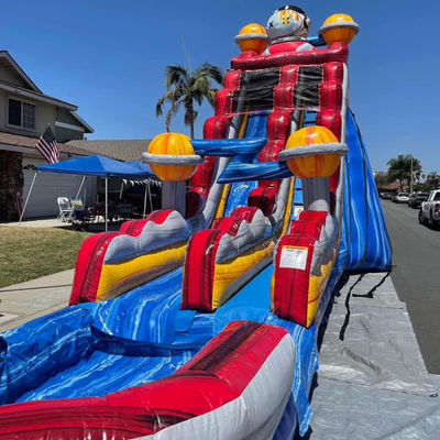 Indoor en Outdoor Entertainment PVC Space Rush Waterglijbaan met kinderen Splash Pool Fun
