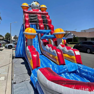 Indoor en Outdoor Entertainment PVC Space Rush Waterglijbaan met kinderen Splash Pool Fun