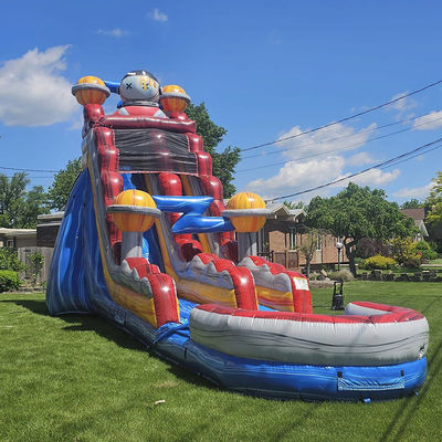 Indoor en Outdoor Entertainment PVC Space Rush Waterglijbaan met kinderen Splash Pool Fun