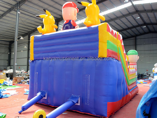 Blower Opblaasbare Fun City met Mickey en Mario Opblaasbare Kasteel Bouncer House Combo Playground Blower Inclusief
