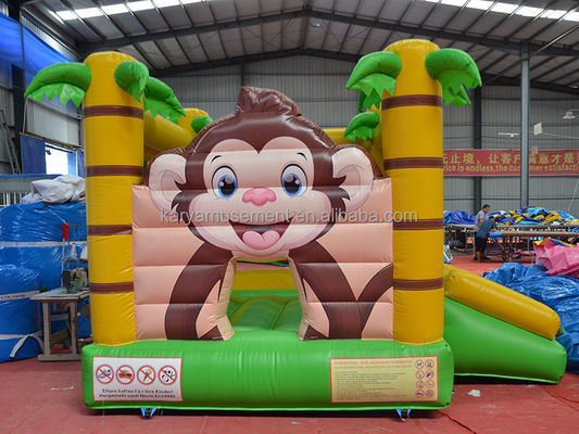 CE/EN71/EN14960 Gecertificeerd Kleine grootte Jungle Cartoon Monkey Bouncy Castle voor kinderen