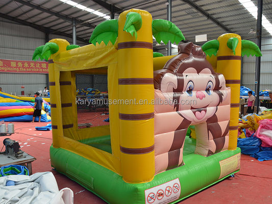 CE/EN71/EN14960 Gecertificeerd Kleine grootte Jungle Cartoon Monkey Bouncy Castle voor kinderen