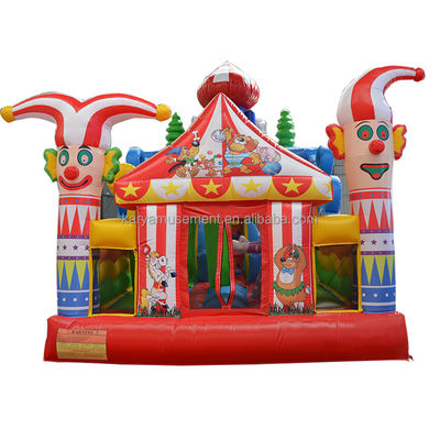 Unisex nieuwste PVC opblaasbaar circus kasteel met glij-n-glij Fun City Party