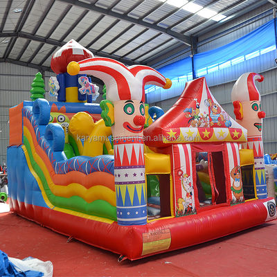 Unisex nieuwste PVC opblaasbaar circus kasteel met glij-n-glij Fun City Party