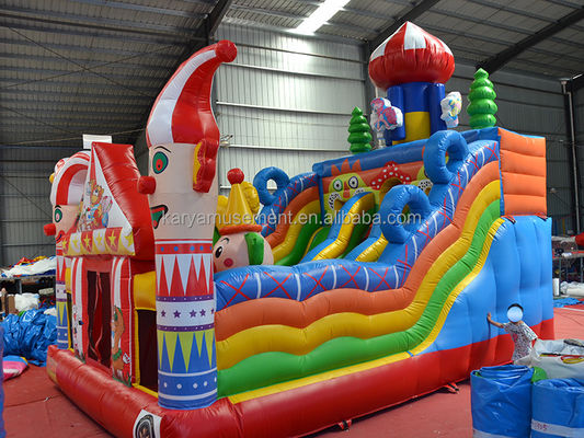Unisex nieuwste PVC opblaasbaar circus kasteel met glij-n-glij Fun City Party