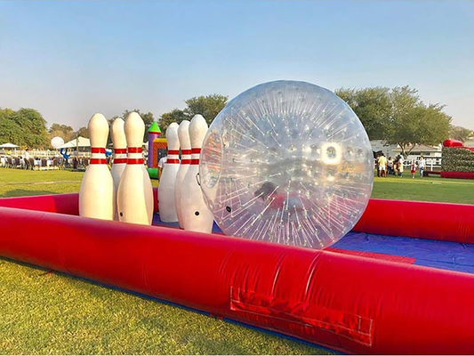 Gepersonaliseerde opblaasbare bowling pin en bal spel voor team building party entertainment