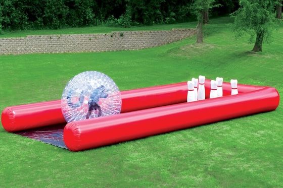 Gepersonaliseerde opblaasbare bowling pin en bal spel voor team building party entertainment
