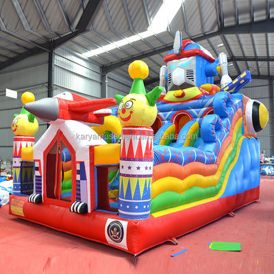 Trampoline Custom Kleine opblaasbare mechanische Ares Fun City Bouncer Combo Slide