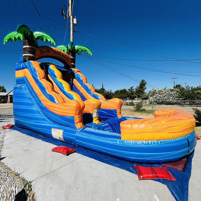 Aanpasbaar commercieel huren PVC opblaasbaar waterpark met waterglijbaan