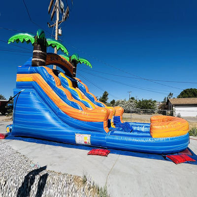 Aanpasbaar commercieel huren PVC opblaasbaar waterpark met waterglijbaan