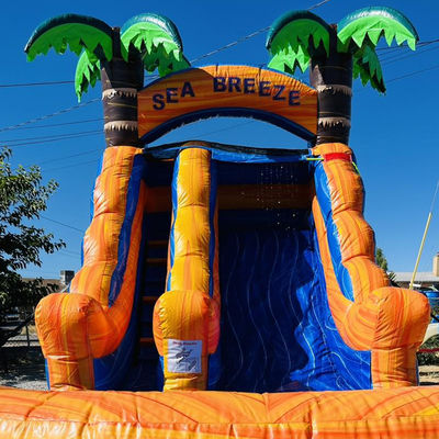 Aanpasbaar commercieel huren PVC opblaasbaar waterpark met waterglijbaan