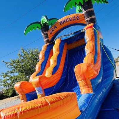 Aanpasbaar commercieel huren PVC opblaasbaar waterpark met waterglijbaan