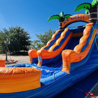 Aanpasbaar commercieel huren PVC opblaasbaar waterpark met waterglijbaan