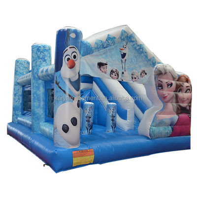 Op maat gemaakt kinderfeest opblaasbare trampoline prinses Elsa kasteel combo sprong glijbaan