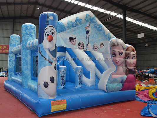 Op maat gemaakt kinderfeest opblaasbare trampoline prinses Elsa kasteel combo sprong glijbaan