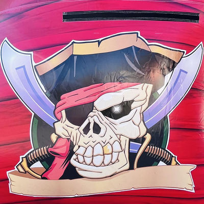 Custom logo gedrukt Commercieel PVC Piraten schip thema Water glijbaan opblaasbaar met zwembad