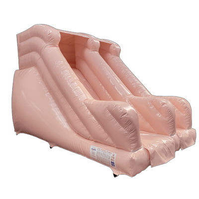 Outdoor commerciële PVC chocolade kleur opblaasbare droge of natte glijbaan voor feestverhuur