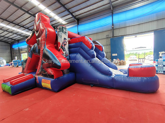 CE/EN71/EN14960 Gecertificeerd Kinderen opblaasbaar Spiderman kasteel springhuis met glijbaan