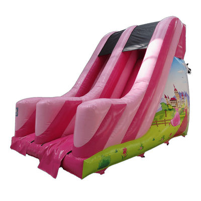 Commerciële verhuur PVC kleine roze opblaasbare glijbaan met CE/EN71/EN14960-certificering