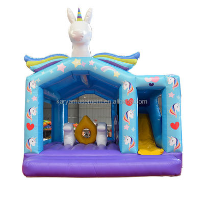 Unisex PVC Exquisite Rainbow Unicorn opblaasbare uitsmijter Springkasteel voor speeltuin