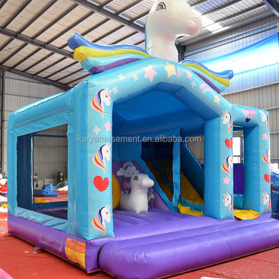 Unisex PVC Exquisite Rainbow Unicorn opblaasbare uitsmijter Springkasteel voor speeltuin
