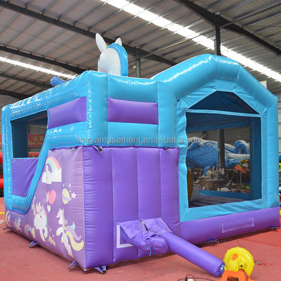 Unisex PVC Exquisite Rainbow Unicorn opblaasbare uitsmijter Springkasteel voor speeltuin