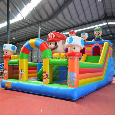 Leeftijd 14 jaar en ouder Draagbaar PVC opblaasbaar Mario Fun City Playground Game voor kinderen