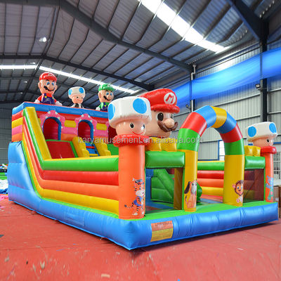 Leeftijd 14 jaar en ouder Draagbaar PVC opblaasbaar Mario Fun City Playground Game voor kinderen