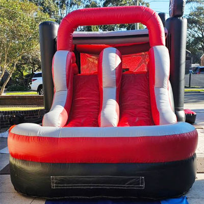 0.55mm PVC Vinyl Tarpaulin Spiderman Opblaasbaar Bounce House Dubbele Lanes Jump Castle