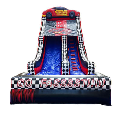 Opblaasbare 28ft rode waterslide met zwembad Achtertuin Commerciële verhuur essentieel