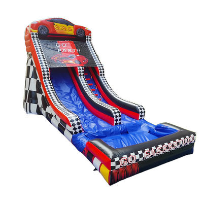 Opblaasbare 28ft rode waterslide met zwembad Achtertuin Commerciële verhuur essentieel