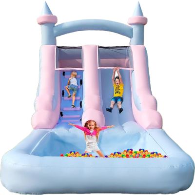 Indoor en outdoor entertainment Lichte kleuren opblaasbare waterslide met zwembad