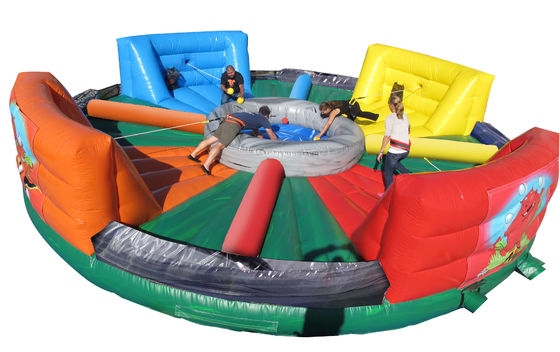 Laat het plezier los met menselijke bungee running en hongerige nijlpaarden chow down opblaasbaar spel