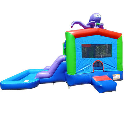 0.55mm Plato PVC Tarpaulin opblaasbare Combo kasteel glijbaan en zwembad voor kinderen feest spelen