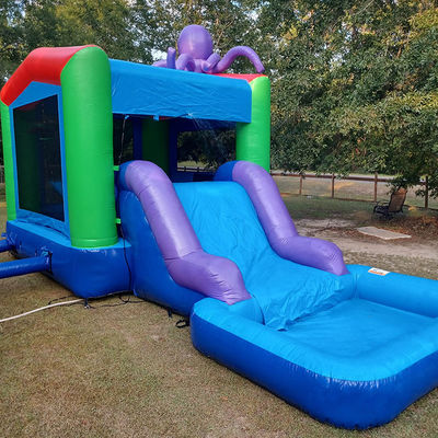 0.55mm Plato PVC Tarpaulin opblaasbare Combo kasteel glijbaan en zwembad voor kinderen feest spelen