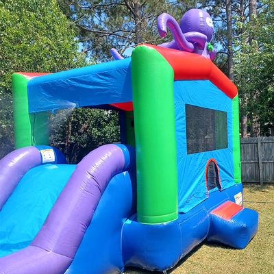 0.55mm Plato PVC Tarpaulin opblaasbare Combo kasteel glijbaan en zwembad voor kinderen feest spelen