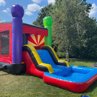 Kinderen aangepast kleuren kasteel opblaasbare springkasteel met glijcombo