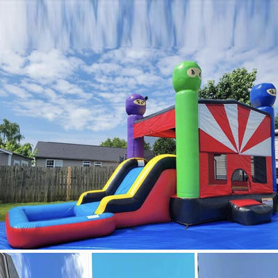 Kinderen aangepast kleuren kasteel opblaasbare springkasteel met glijcombo