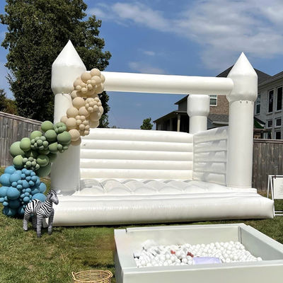 Kinderen Roze trampoline en prinses opblaasbaar kasteel uitsmijter huis met witte mesh