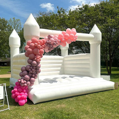 Kinderen Roze trampoline en prinses opblaasbaar kasteel uitsmijter huis met witte mesh