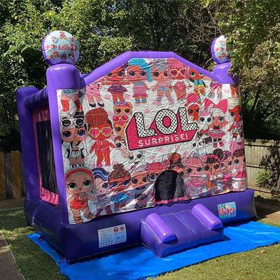Blower inclusief Paarse opblaasbare bounce house voor meisjes lol cross-dressing party