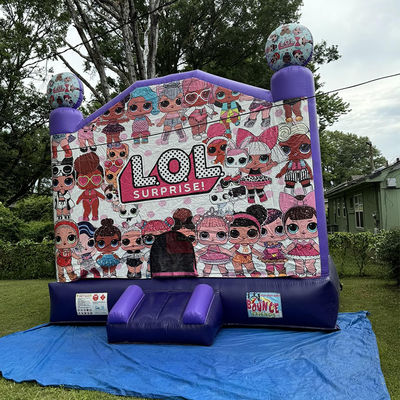 Blower inclusief Paarse opblaasbare bounce house voor meisjes lol cross-dressing party
