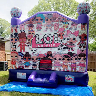 Blower inclusief Paarse opblaasbare bounce house voor meisjes lol cross-dressing party
