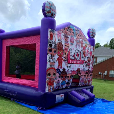 Blower inclusief Paarse opblaasbare bounce house voor meisjes lol cross-dressing party